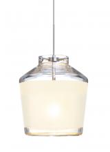 Besa Lighting X-PIC6WH-LED-SN - Besa Pendant For Multiport Canopy Pica 6 Satin Nickel White Sand 1x5W LED