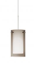 Besa Lighting X-S44007-LED-SN - Besa Pendant For Multiport Canopy Pahu 4 Satin Nickel Transparent Smoke/Opal 1x5W LED