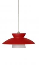 Besa Lighting XP-271831-SN - Besa Pendant Trilo 7 Satin Nickel Red Matte 1x50W Halogen