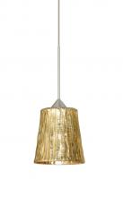 Besa Lighting XP-5125GF-SN - Besa Pendant Nico 4 Satin Nickel Stone Gold Foil 1x35W Halogen