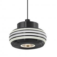 Besa Lighting XP-FLOW00-CLFR-LED-BK - Besa Flower Pendant, Clear/Frost, Black Finish, 1x3W LED