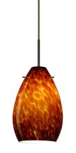 Besa Lighting 1BT-171318-HAL-BR - Besa Pera 6 Pendant Bronze Amber Cloud 1x40W Halogen