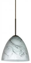 Besa Lighting 1JT-4470MG-BR - Besa Vila Pendant Bronze Marble Grigio 1x60W Medium Base