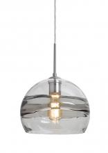 Besa Lighting J-SPIR10SC-EDIL-SN - Besa Spirit 10 Pendant For Multiport Canopy, Smoke/Clear, Satin Nickel Finish, 1x8W L