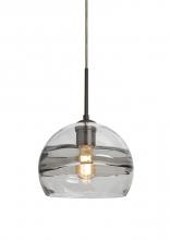 Besa Lighting J-SPIR8SC-EDIL-BR - Besa Spirit 8 Pendant For Multiport Canopy, Smoke/Clear, Bronze Finish, 1x8W LED Fila