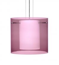 Besa Lighting 1KG-A18407-SN - Besa Pendant Pahu 12 Satin Nickel Transparent Amethyst 1x100W Medium Base