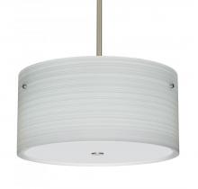 Besa Lighting 1KT-4008KR-SN - Besa Stem Pendant Tamburo 16 Satin Nickel Chalk 3x100W Medium Base