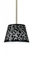 Besa Lighting 1TT-4393BD-LED-SN - Besa Amelia 12 LED Pendant 1TT Black Damask Satin Nickel 1x11W LED