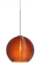 Besa Lighting 1XC-461582-SN - Besa Pendant Kristall 6 Satin Nickel Amber 1x35W Halogen