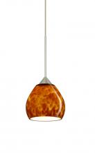 Besa Lighting 1XC-560518-LED-SN - Besa Pendant Tay Tay Satin Nickel Amber Cloud 1x5W LED