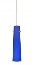 Besa Lighting 1XC-5674CM-SN - Besa Camino Pendant Satin Nickel Cobalt Blue Matte 1x50W Halogen