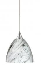 Besa Lighting 1XT-7570MG-LED-SN - BESA PENDANT SASHA SATIN NICKEL MARBLE GRIGIO 1X6W LED