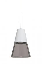 Besa Lighting X-TIMO6WS-LED-SN - Besa, Timo 6 Cord Pendant For Multiport Canopies,Smoke/White, Satin Nickel Finish, 1x