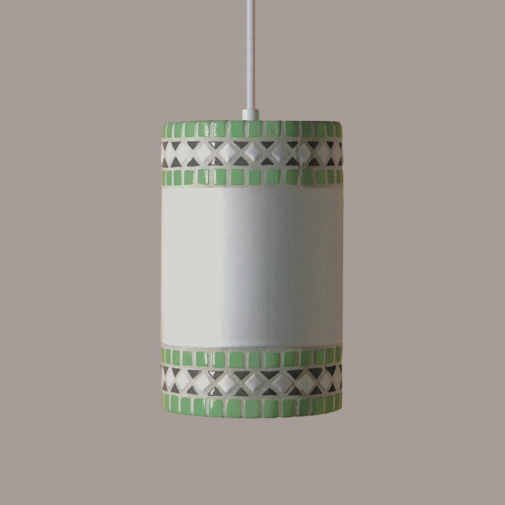 Borders Pendant Mint Green (Black Cord & Canopy)