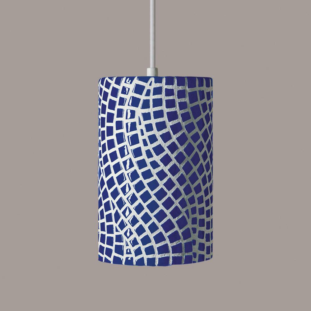 Channels Pendant Cobalt Blue (Black Cord & Canopy)