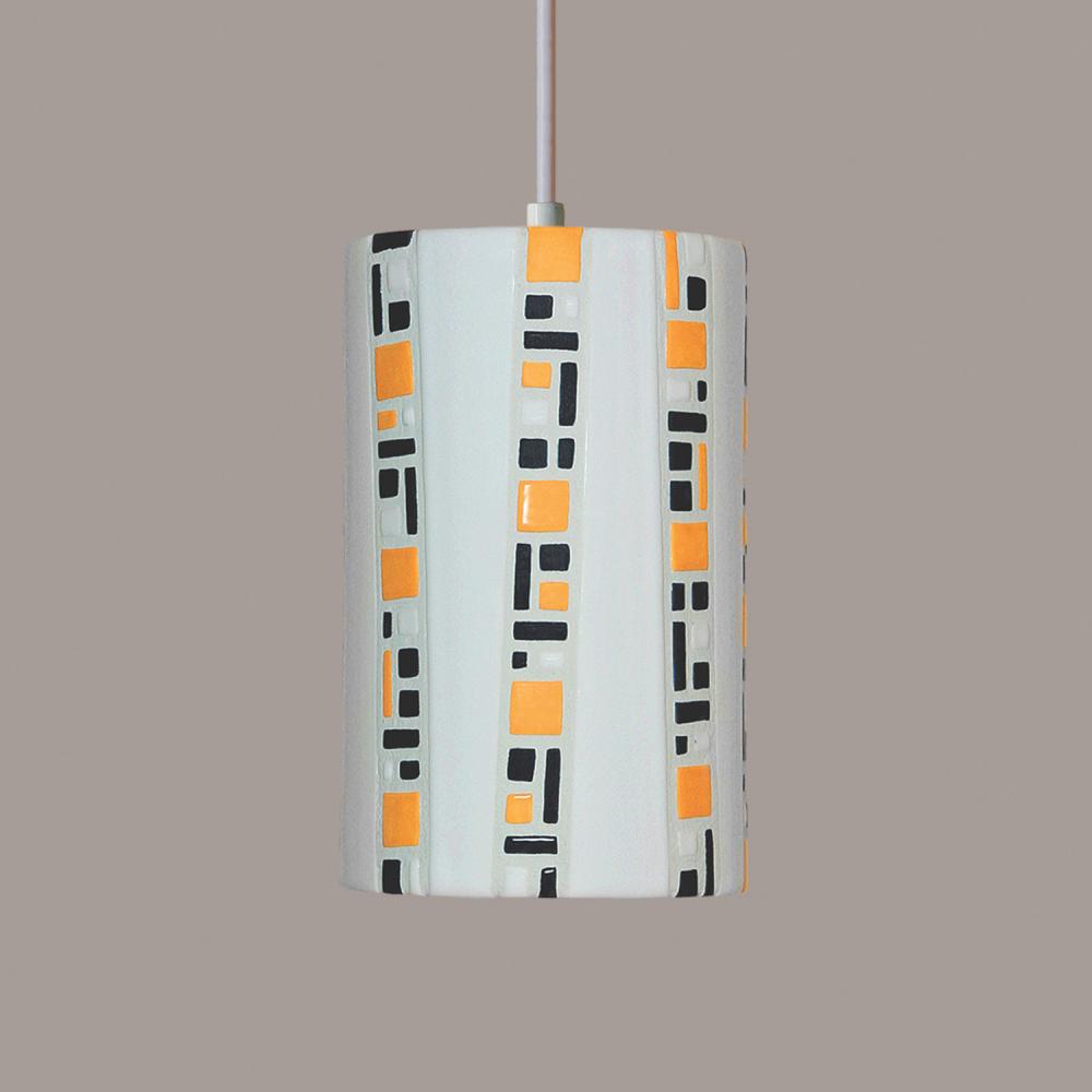 Ladders Pendant White (Black Cord & Canopy)