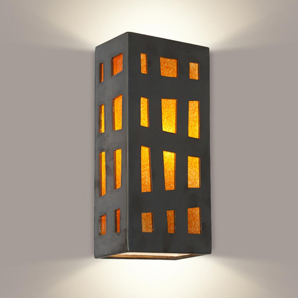 Grid Wall Sconce Gunmetal and Tangelo (Outdoor/WET Location)