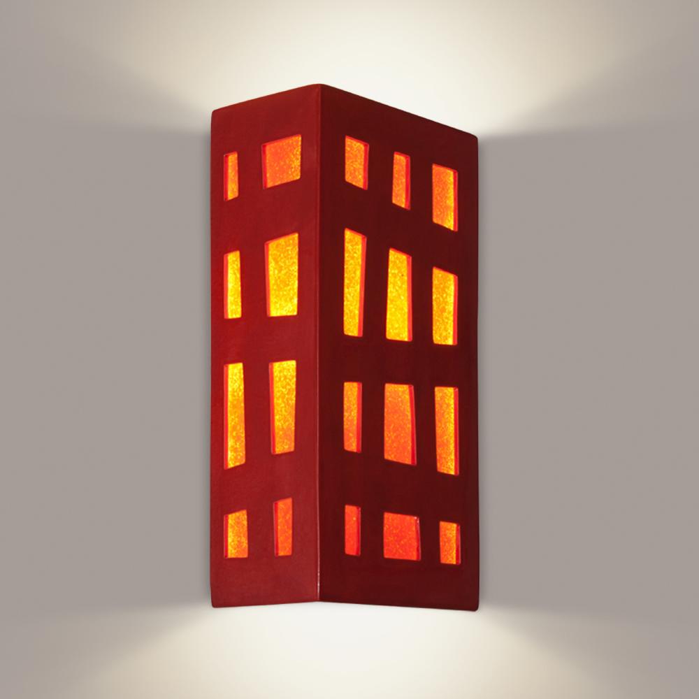 Grid Wall Sconce Matador Red and Fire (Outdoor/WET Location)