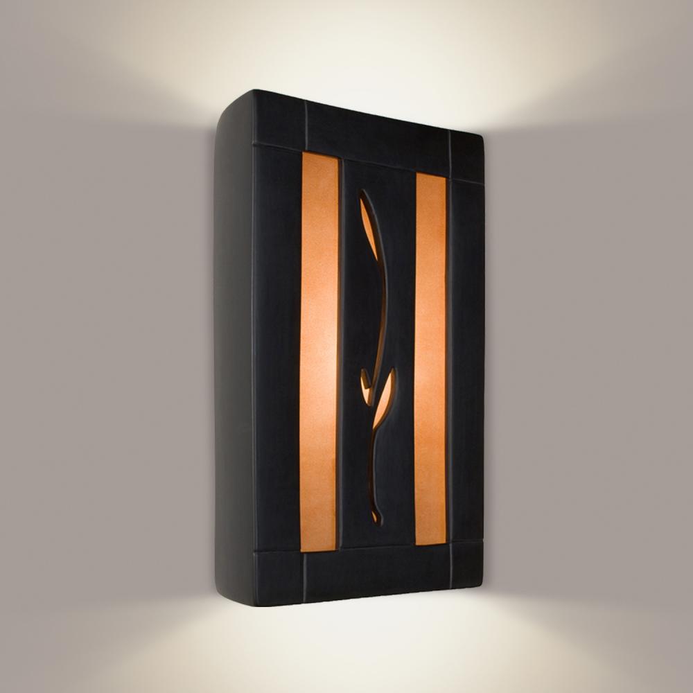 Spring Wall Sconce Matte Black and Rosewood (Outdoor/WET Location)