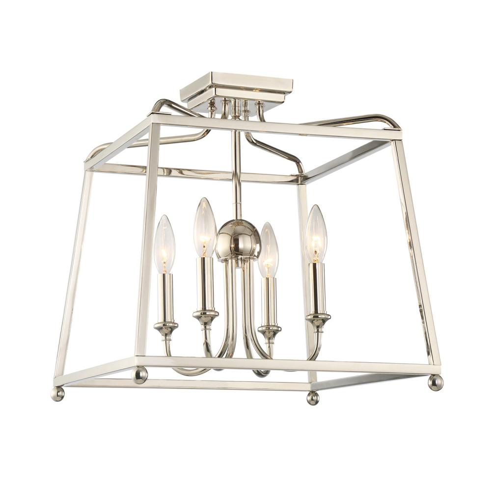 Libby Langdon Sylvan 4 Light Polished Nickel Semi Flush Mount