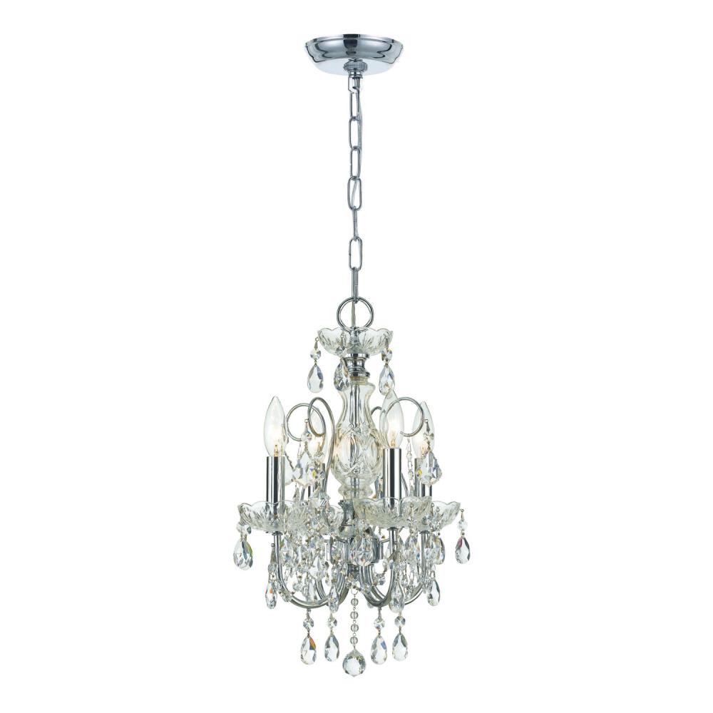 Imperial 4 Light Clear Italian Crystal Polished Chrome Mini Chandelier