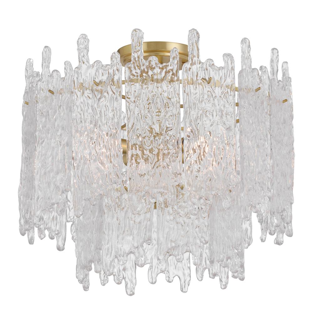 Libby Langdon Ackerly 3 Light Aged Brass Semi Flush Mount