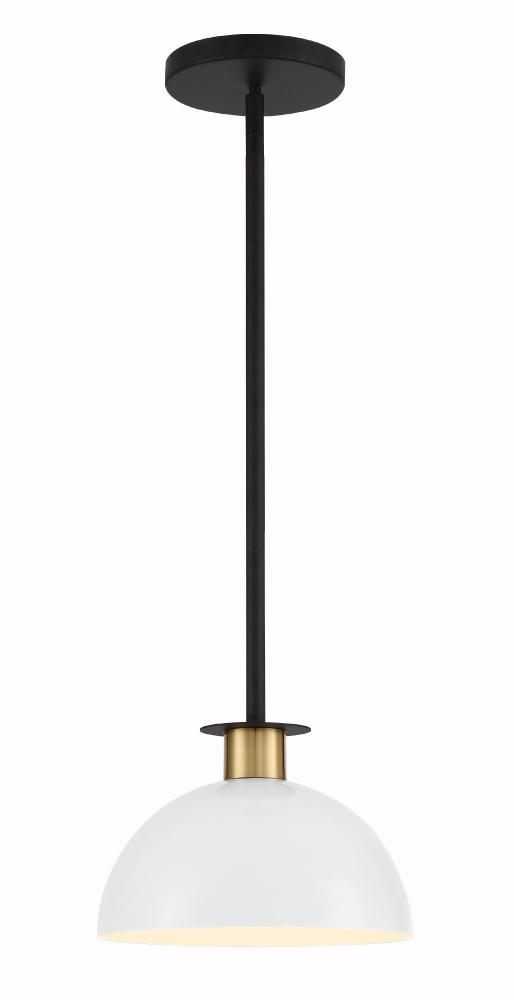 Gigi 1 Light Black + Aged Brass Mini Pendant