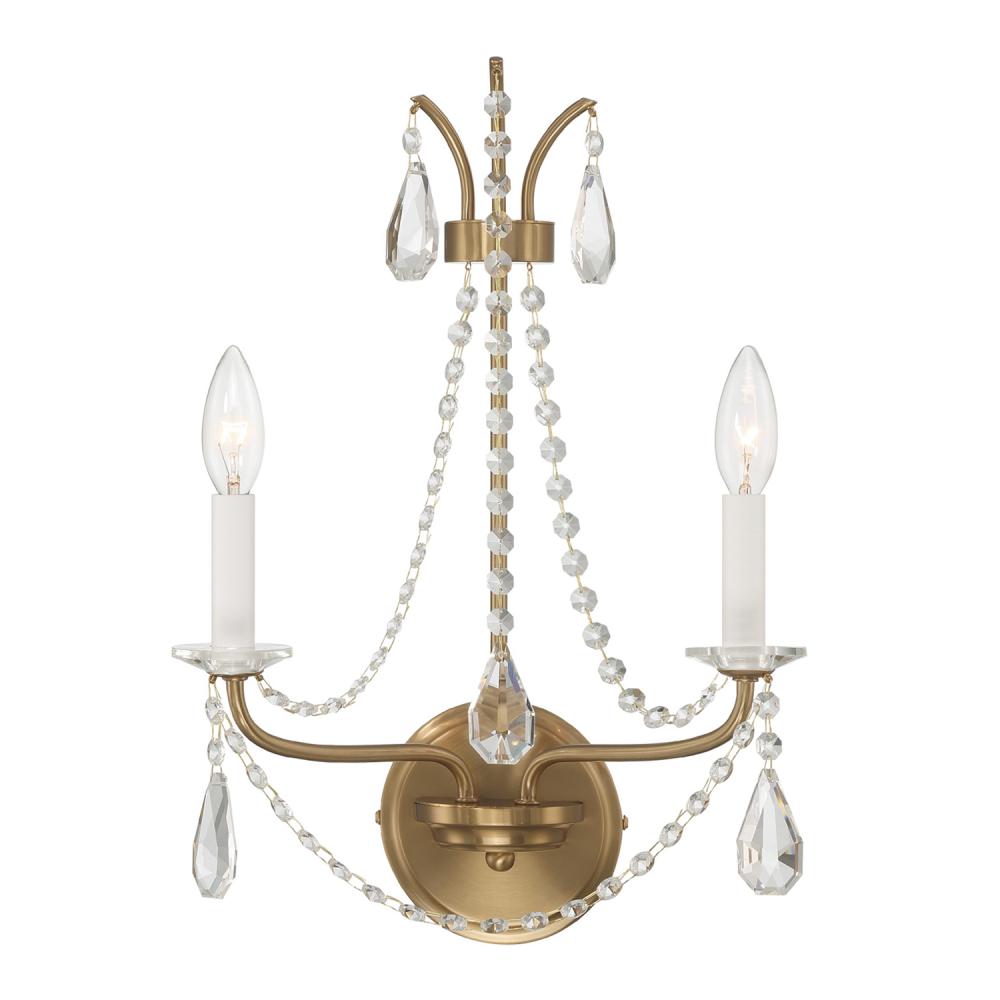 Karrington 2 Light Aged Brass Sconce