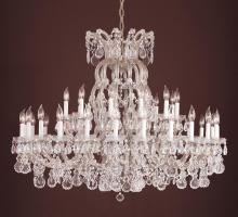 Crystorama 4308-SAQ-SILVER - Crystorama 37 Light Silver Chandelier