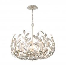 Crystorama 566-SA - Broche 5 Light Antique Silver Chandelier