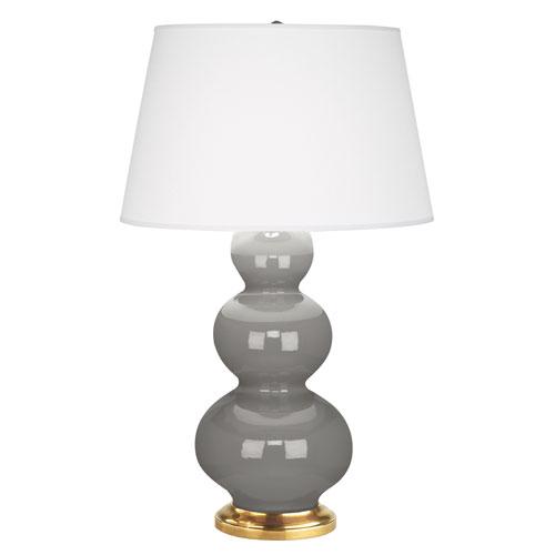 Smokey Taupe Triple Gourd Table Lamp