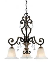 Quoizel MQ5103HL - Three Light Mottled Amber Scavo Glass Down Chandelier