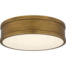 Quoizel QFL5224WS - Ahoy Integrated LED Weathered Brass Flush Mount