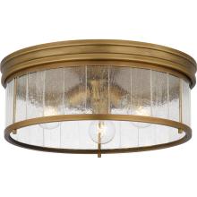 Quoizel QFL6743WS - Theodora 3-Light Weathered Brass Flush Mount