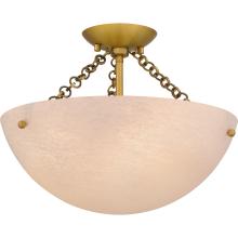 Quoizel QSF6751BRG - Baylor 3-Light Brushed Gold Semi-Flush Mount