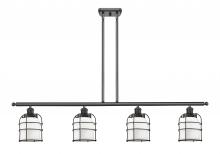  916-4I-BK-G51-CE - Bell Cage - 4 Light - 48 inch - Matte Black - Stem Hung - Island Light