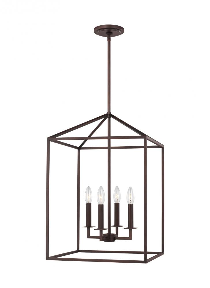 Perryton transitional 4-light LED indoor dimmable medium ceiling pendant hanging chandelier light in