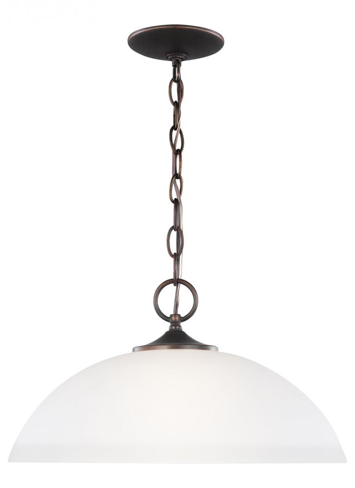 Geary transitional 1-light LED indoor dimmable ceiling hanging single pendant light in bronze finish