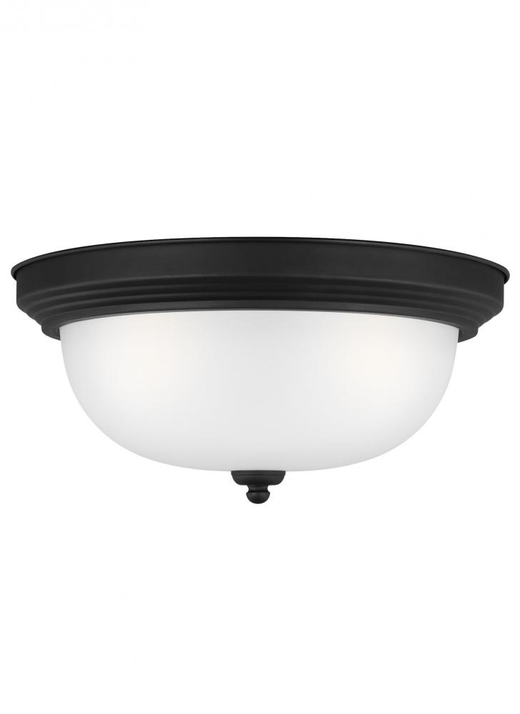 Geary transitional 3-light LED indoor dimmable ceiling flush mount fixture in midnight black finish