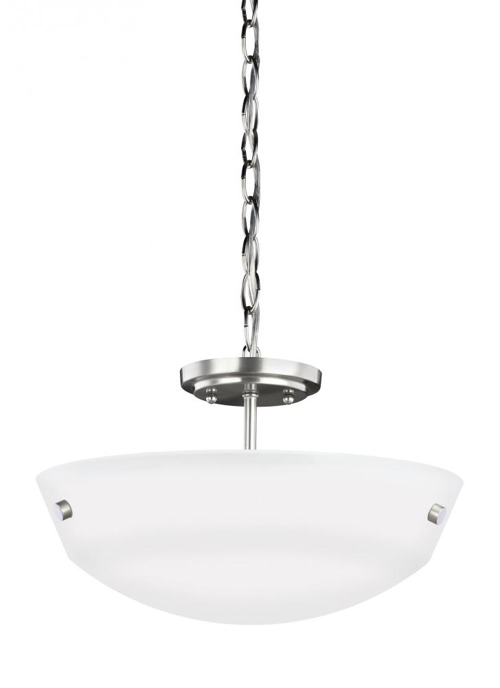 Two Light Semi-Flush Convertible Pendant