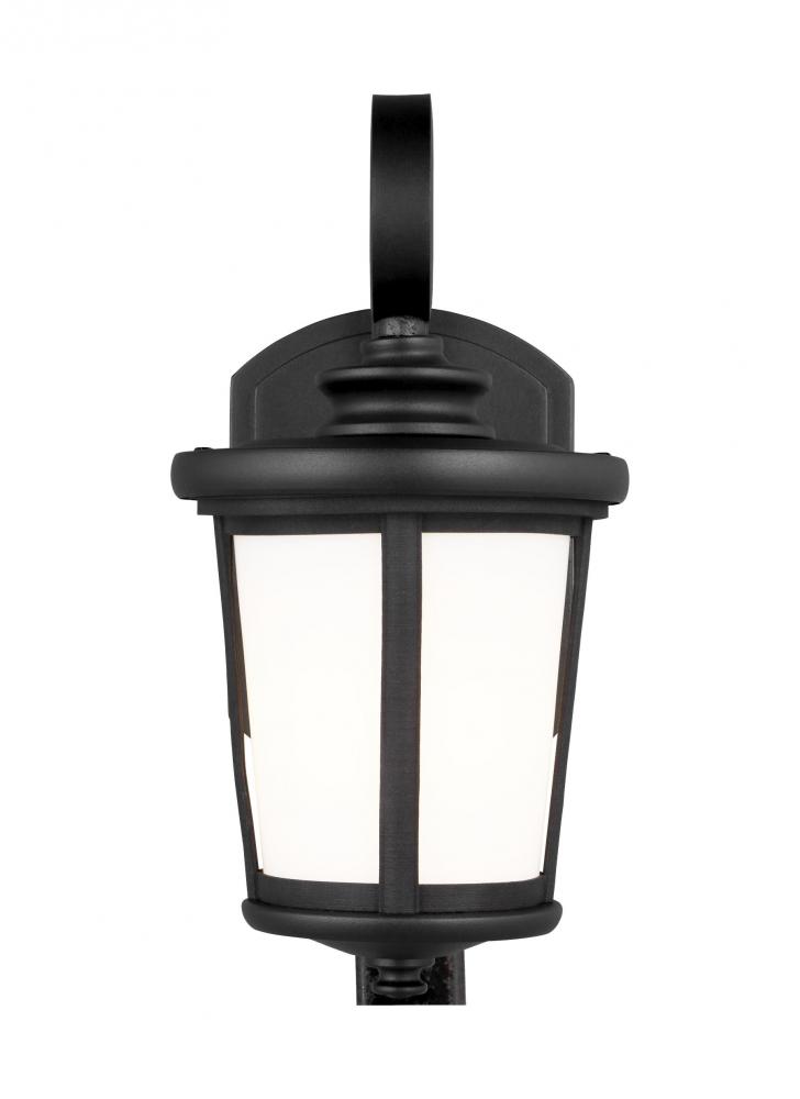 Eddington modern 1-light LED outdoor exterior small wall lantern sconce in black finish with cased o