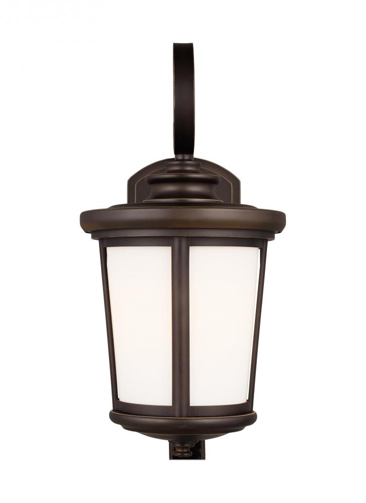 Eddington modern 1-light LED outdoor exterior medium wall lantern sconce in antique bronze finish wi
