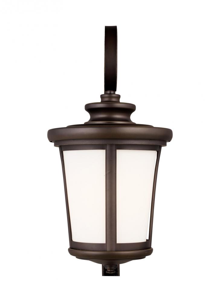 Eddington modern 1-light LED outdoor exterior large wall lantern sconce in antique bronze finish wit