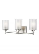 Generation Lighting 4437303EN3-962 - Elmwood Park traditional 3-light LED indoor dimmable bath vanity wall sconce in brushed nickel silve