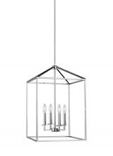 Generation Lighting 5115004EN-05 - Perryton transitional 4-light LED indoor dimmable medium ceiling pendant hanging chandelier light in