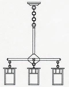 4" huntington 4 light chandelier with double t-bar overlay