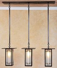 Arroyo Craftsman FICH-9L/3Y-BZ - 9" franklin long body 3 light in-line chandelier