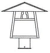 Arroyo Craftsman CP-12TM-BK - 12" carmel post mount with t-bar overlay