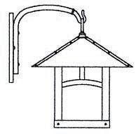 Arroyo Craftsman EB-16TGW-VP - 16" evergreen wall mount with t-bar overlay