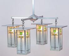 Arroyo Craftsman FCH-9L/4Y-BK - 9" franklin long body 4 light chandelier